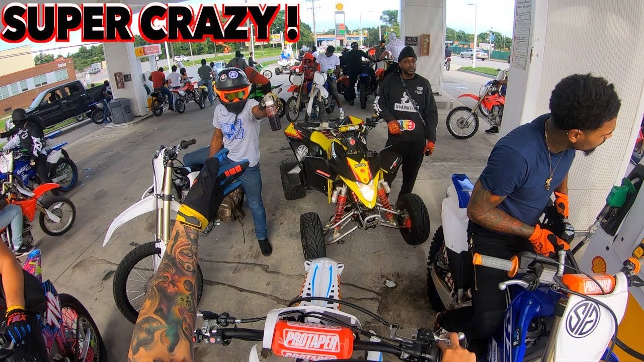 DIRT BIKES AND QUADS TAKE OVER BALTIMORE GAS STATION ! | BRAAP VLOGS