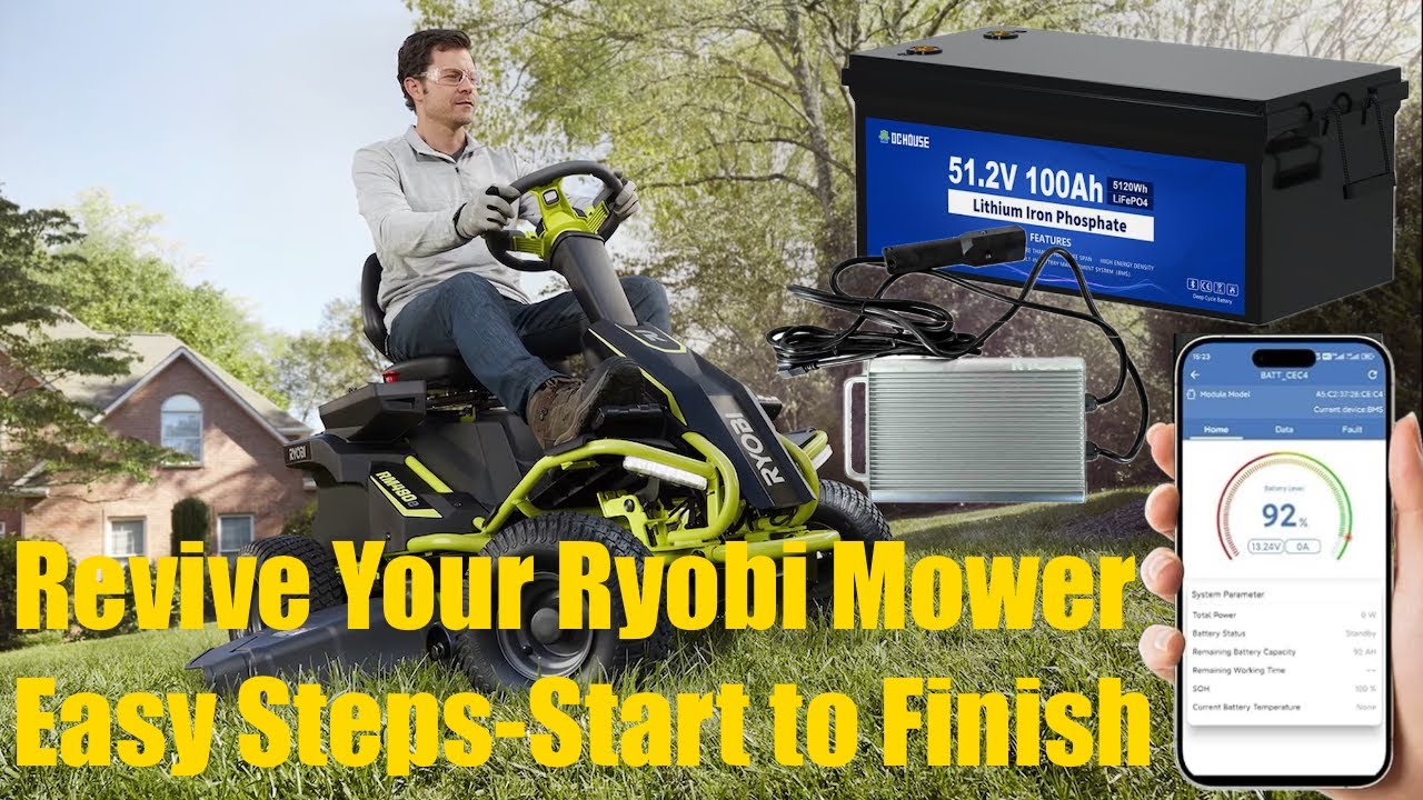 Simple Ryobi RM480e Battery Replacement in 12 Minutes – Single 48v Lithium w/ Ryobi Stock Charger!