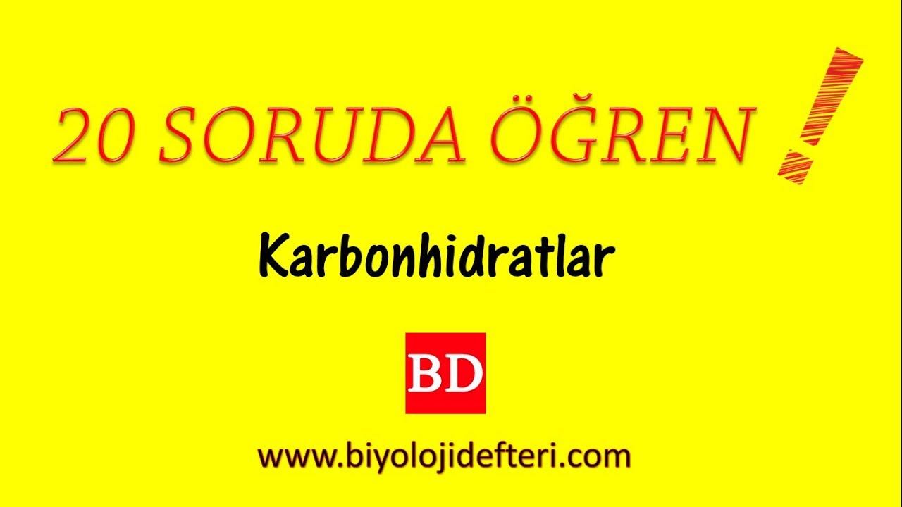 20 SORUDA ÖĞREN ( Karbonhidratlar - 1 )