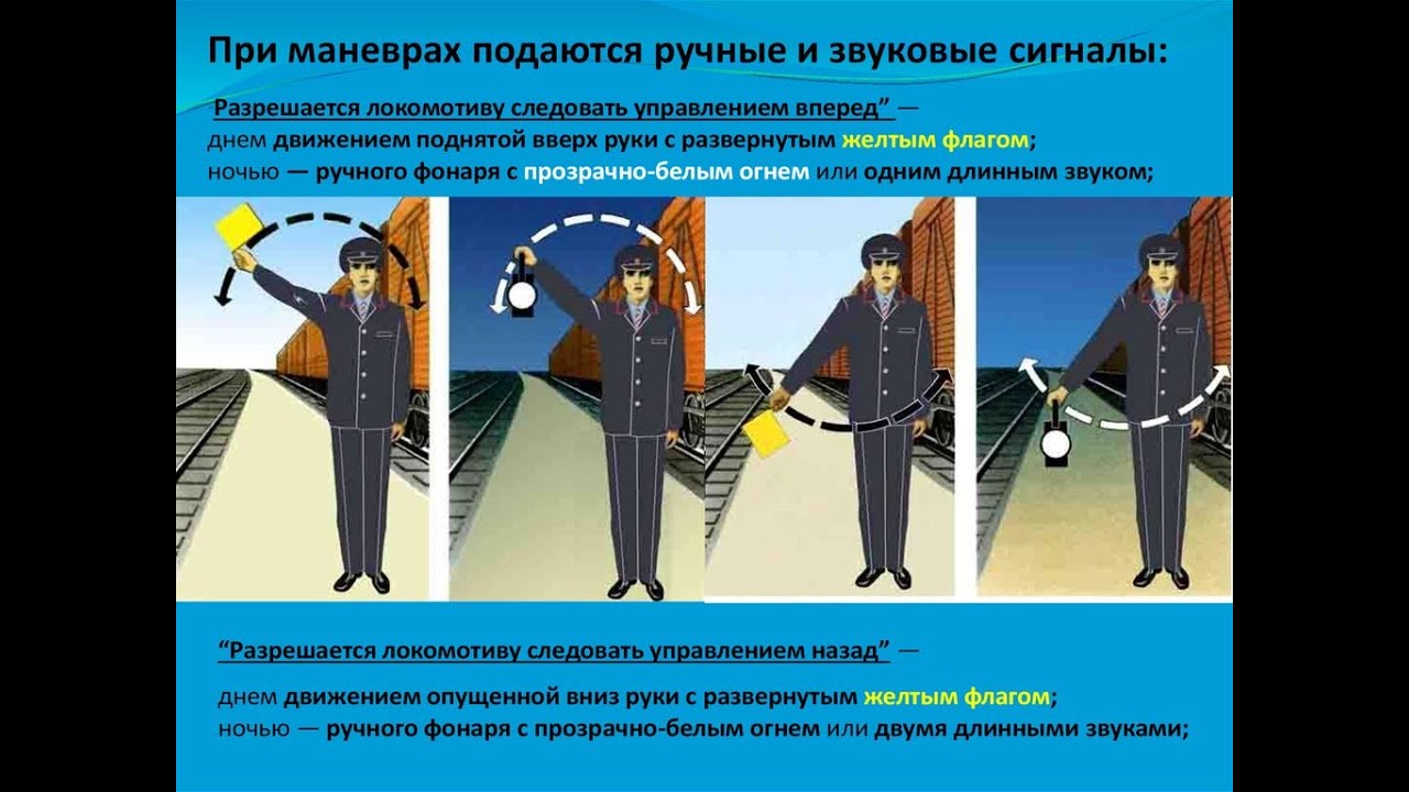Ручные сигналы при маневровой работе