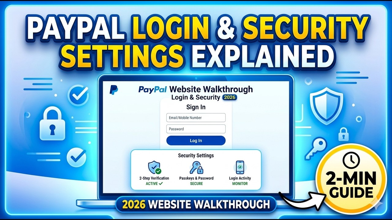 PayPal Login & Security Settings Explained 2026 Website Walkthrough & Beginner Guide 2 Min