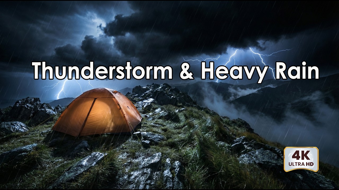 Thunderstorm & Heavy Rain in a Tent ⛺ on the Mountain Peak