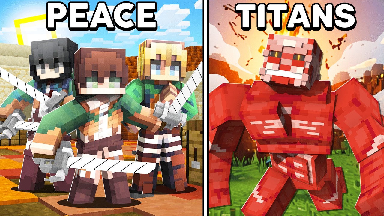 Я заставил 200 игроков симулировать АТАКУ ТИТАНОВ в цивилизации Minecraft...