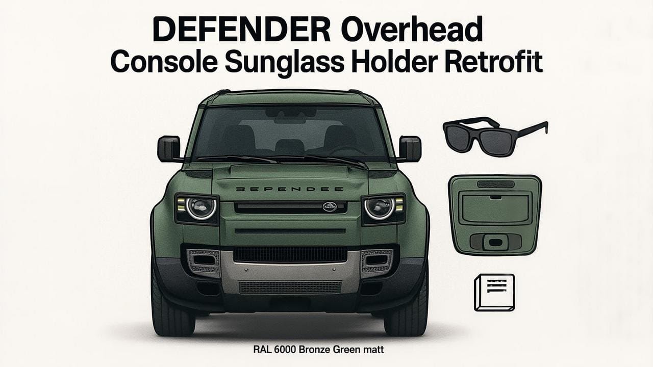 Land Rover Defender L663 — Модернизация держателя солнцезащитных очков на потолочной консоли — Ча...