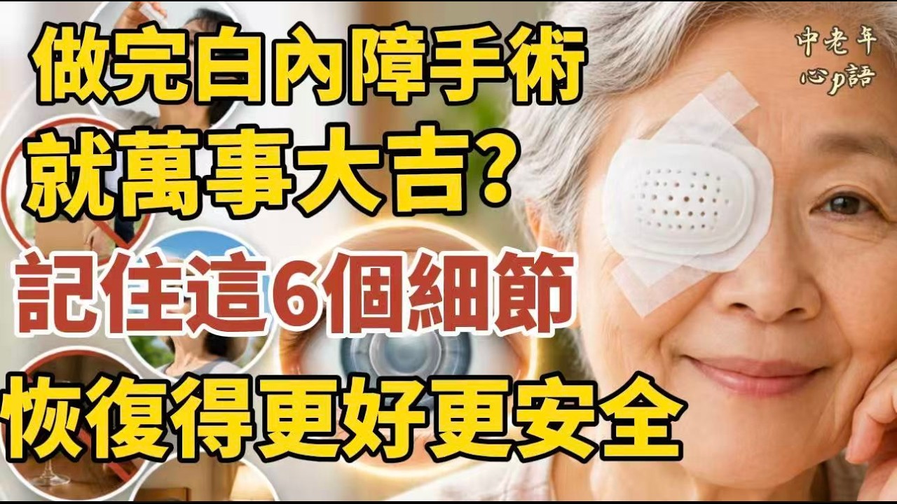 醫生調查發現：老年人一旦做過白內障手術，這6件事就別再做了，太多人吃虧！【中老年心語】#養老 #幸福#人生 #晚年幸福 #深夜#讀書 #養生 #佛 #為人處世#哲理