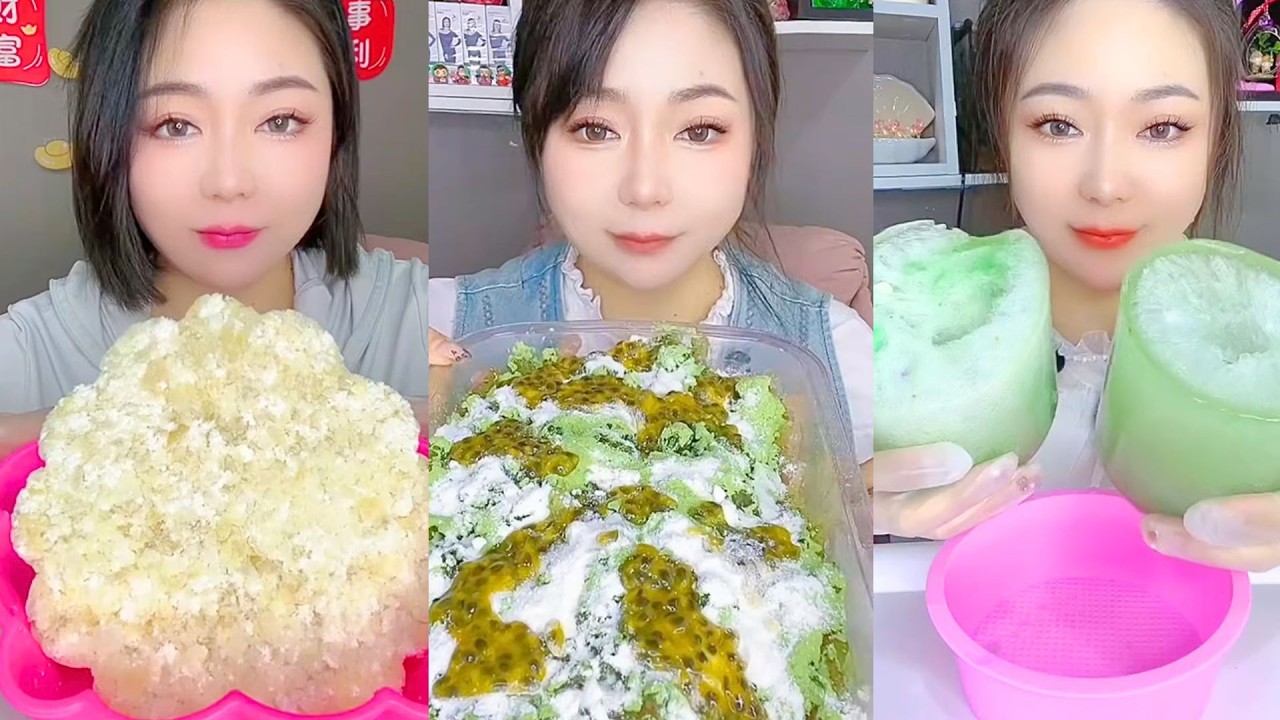 Frozen Pistachio Desserts and Crystal Ice ASMR