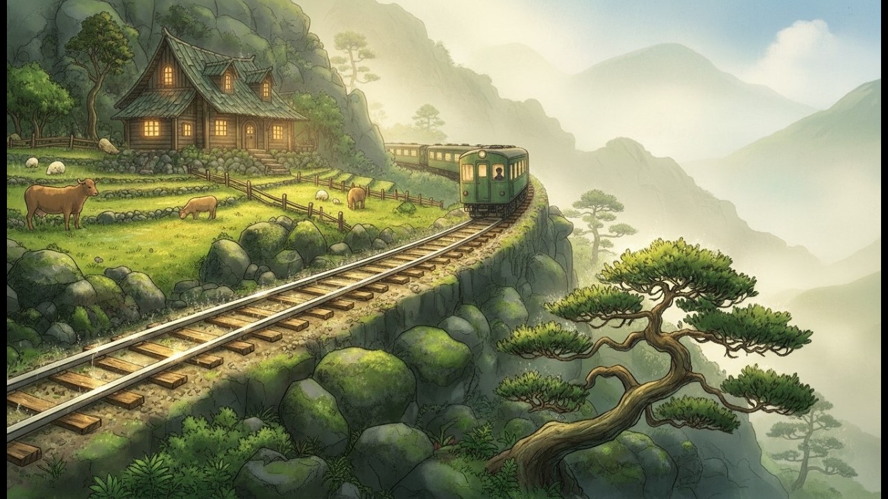 A Magical Mountain Railway Home During Monsoon 🌿🚂Ghibli Inspired Cozy Story|Whispers of Rain & Rails