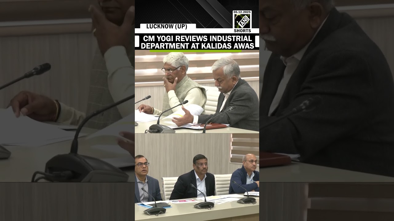 UP CM Yogi Adityanath holds review meeting of Industrial Development Department at 5 Kalidas Awas