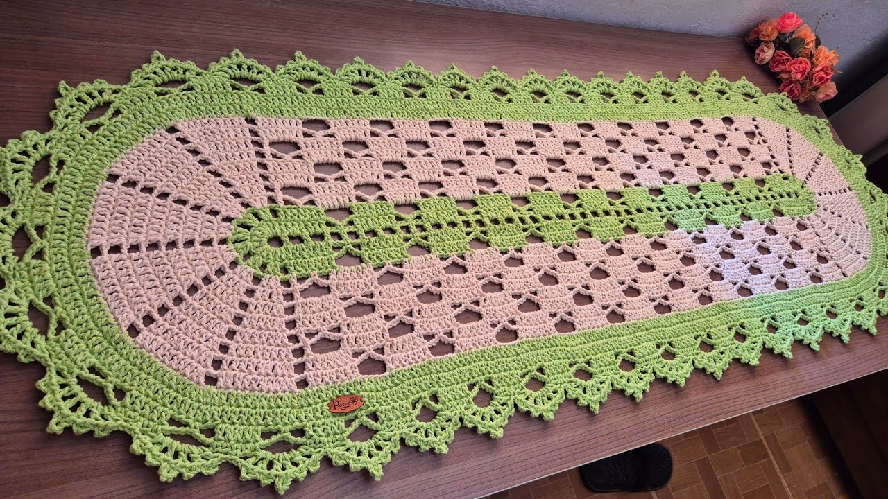 Passadeira oval Esmeralda/ Passo a Passo/ @Rogercroche2