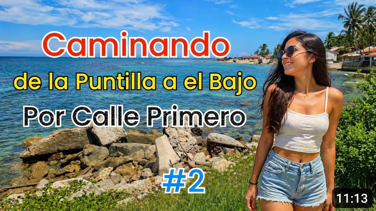 Caminando por la calle Primera al Bajo en Playa de Santa de Santa Fe Cuba .