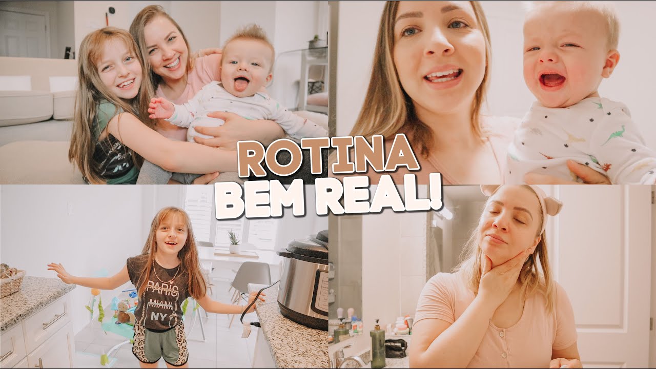 Rotina da manhã com bebê de 6 meses e uma criança com aula em casa