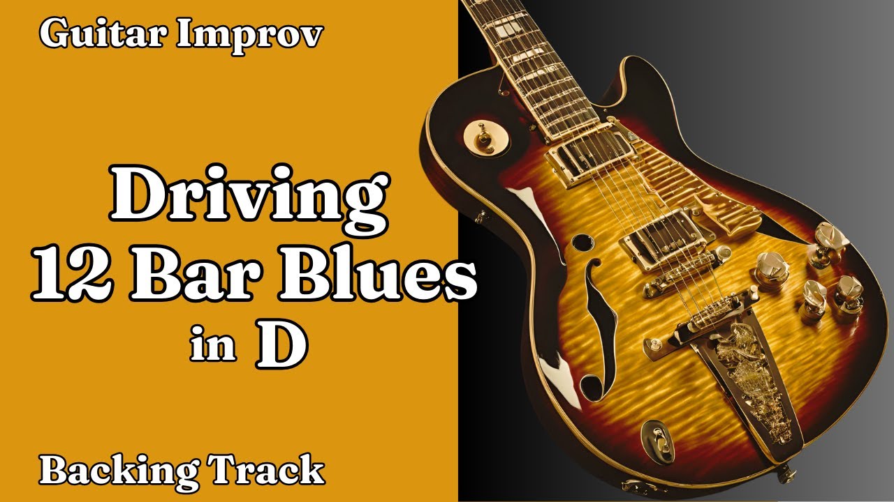 Blues in D - Guitar Backing Track Jam - Medium Fast Tempo