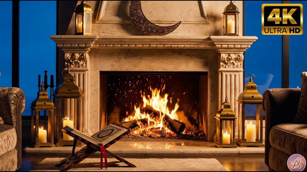 نصف ساعة طمأنينة (4K) | Quran & Cozy Fireplace Ambience 🌙✨