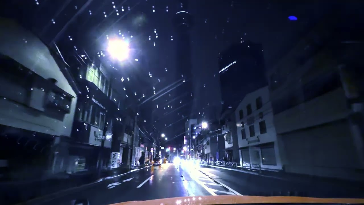雨の夜景ドライヴ with kokorobeats / 4K 60fps / ASAKUSA GINZA TOKYO