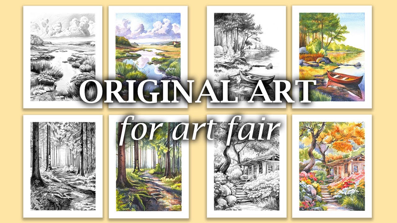 Preparing for My First Art Fair | Original Watercolor and Graphite Landscapes