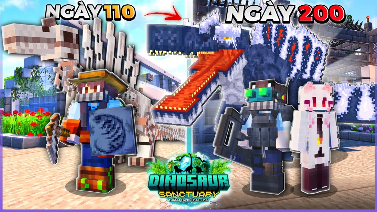 200 NGÀY XÂY DỰNG KHU BẢO TỒN KHỦNG LONG TRONG MINECRAFT - THỢ SĂN ĐẦM LẦY OXALAIA!