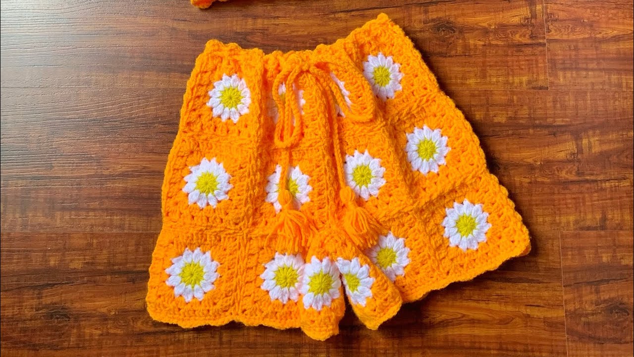 Flower Crochet Shorts Tutorial (Granny Square)