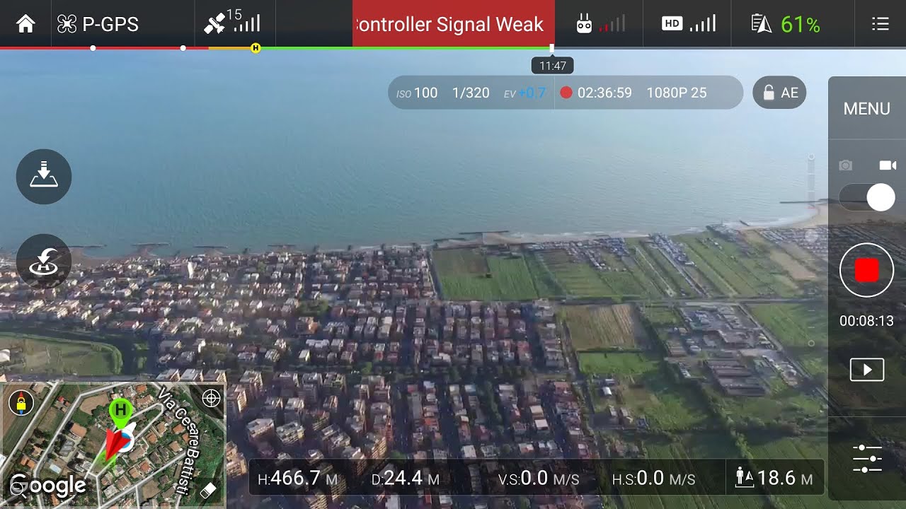 Dji phantom 3 advanced perdita di segnale e ritorno a casa a 466 metri di altezza