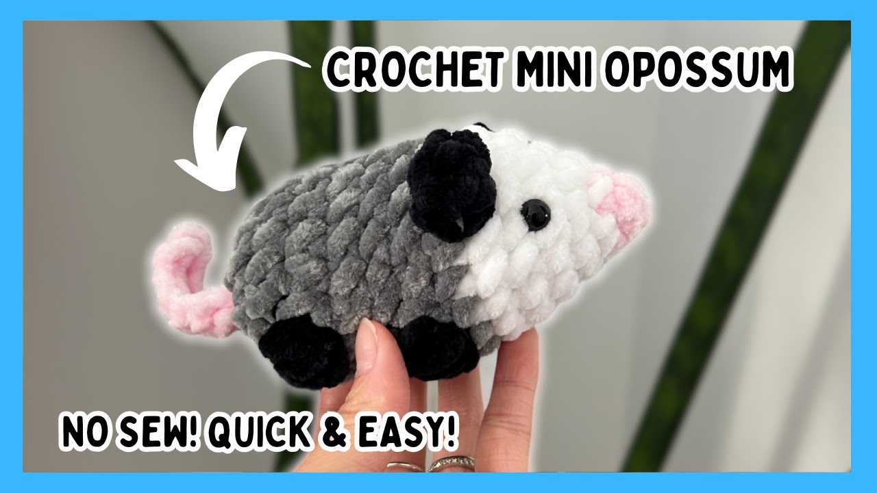 Crochet Opossum (NO SEW) Tutorial 🧶 FREE Amigurumi Pattern Step by Step, Advanced Beginners Possum