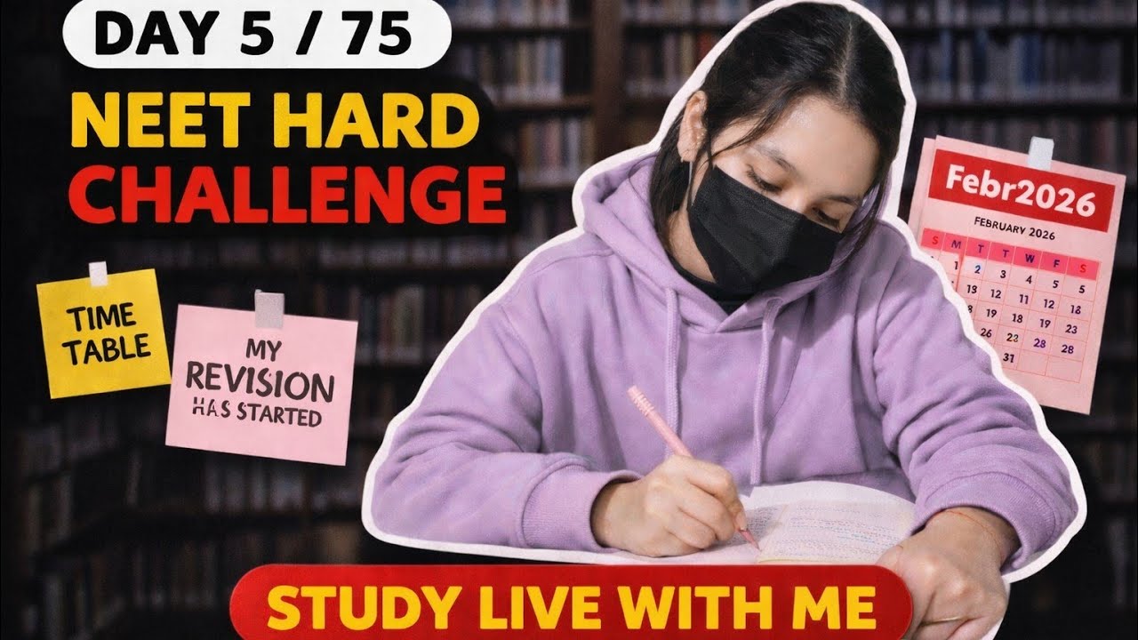 Day 5/75 NEET HARD CHALLENGE ‼️ STUDY WITH ME 🌷 MY REVISION has started ❗🩺