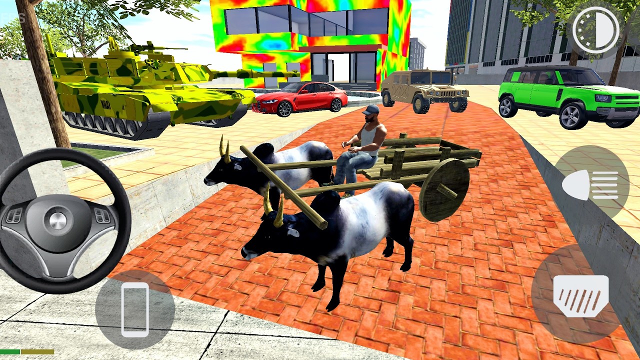 Bull Cart, Military Tank, Army Cr Driving - Open City Simulator - Android Gameplay
