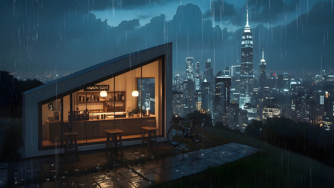 90s Lofi for Late Night ☔ Lofi Music with Rooftop City Atmosphere