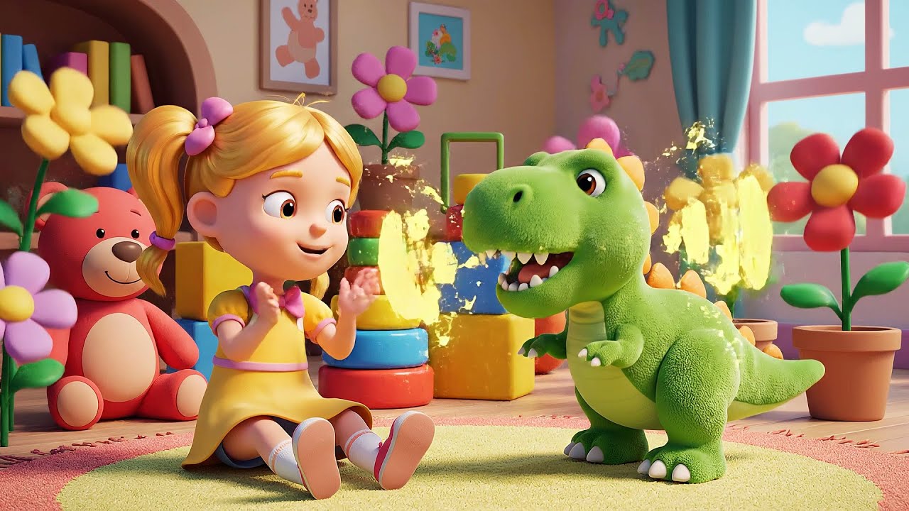 Six Little Toy Dinosaurs Chomp Chomp Chomp | Nursery Rhymes for Kids & Baby Songs