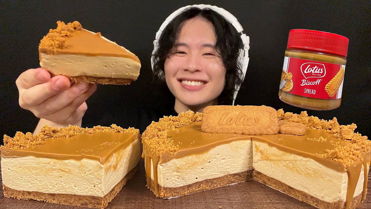 ASMR Lotus Cheesecake‼️【звук еды/мукбанг】
