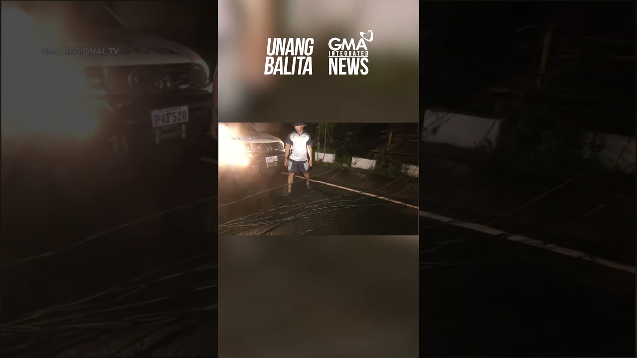 &lsquo;Tino&rsquo; brings heavy rains and floods in Leyte; power poles down #shorts | Unang Balita