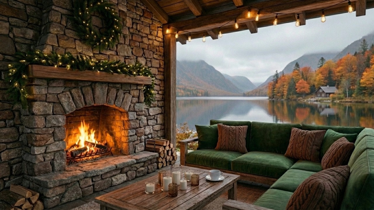 Cozy River House at Twilight | Smooth Jazz Saxophone & Water Sounds for Focus and Study