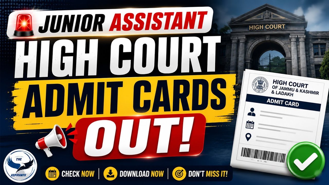 Junior Assistant - Admit Cards Out 🔥 | All the Best @TheAspirants01