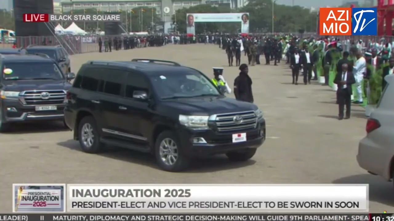 CROWD ELATED as President Paul Kagame arrives in Ghana for the Inauguration of Pres. John Mahama