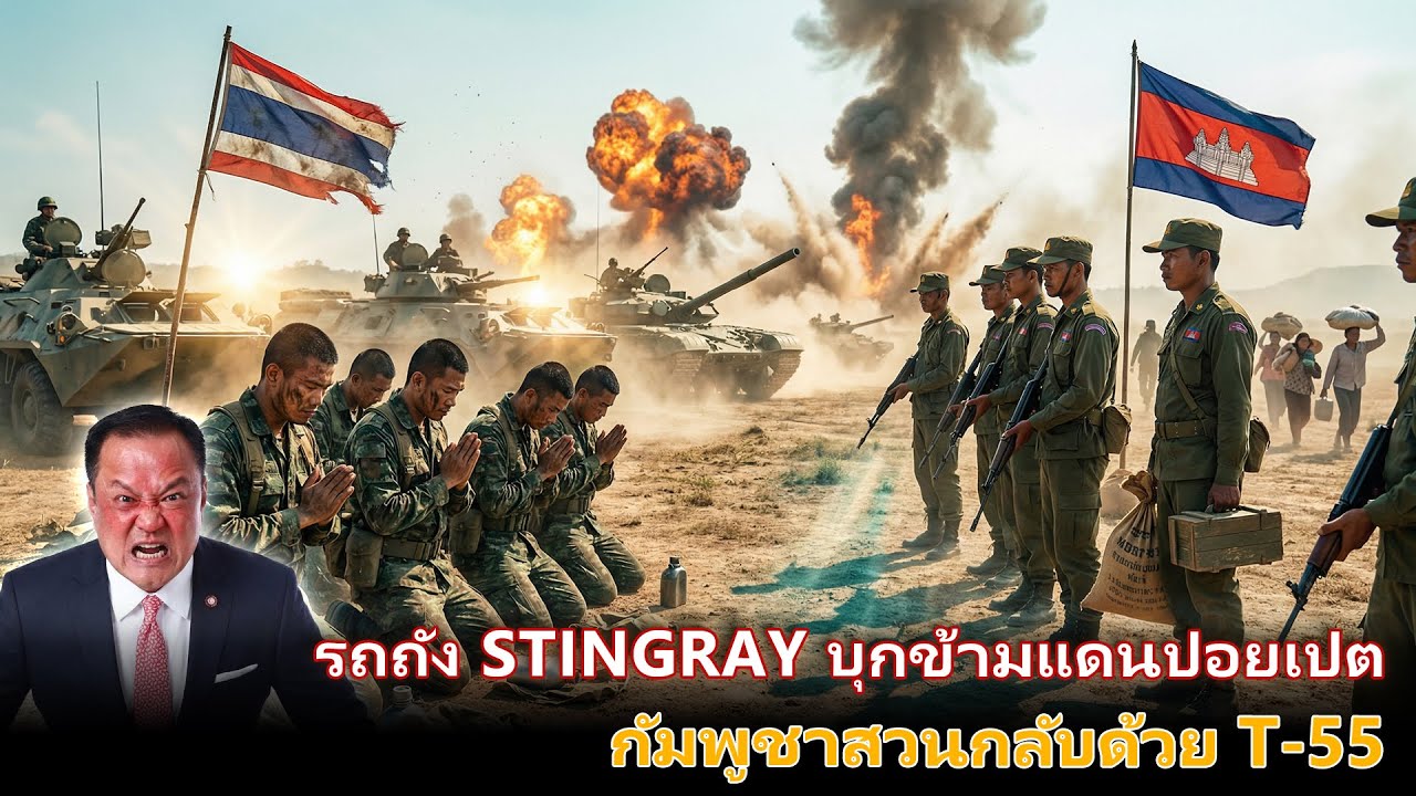 ด่วน! รถถัง Stingray บุกข้ามแดนปอยเปต - กัมพูชาสวนกลับด้วย T-55! (จำลองสถานการณ์)