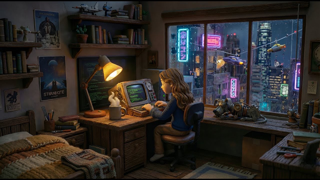 Futuristic Productivity: Cyberpunk Chill Beats to Study/Work🤖🐕| Lofi Stop Motion Lab