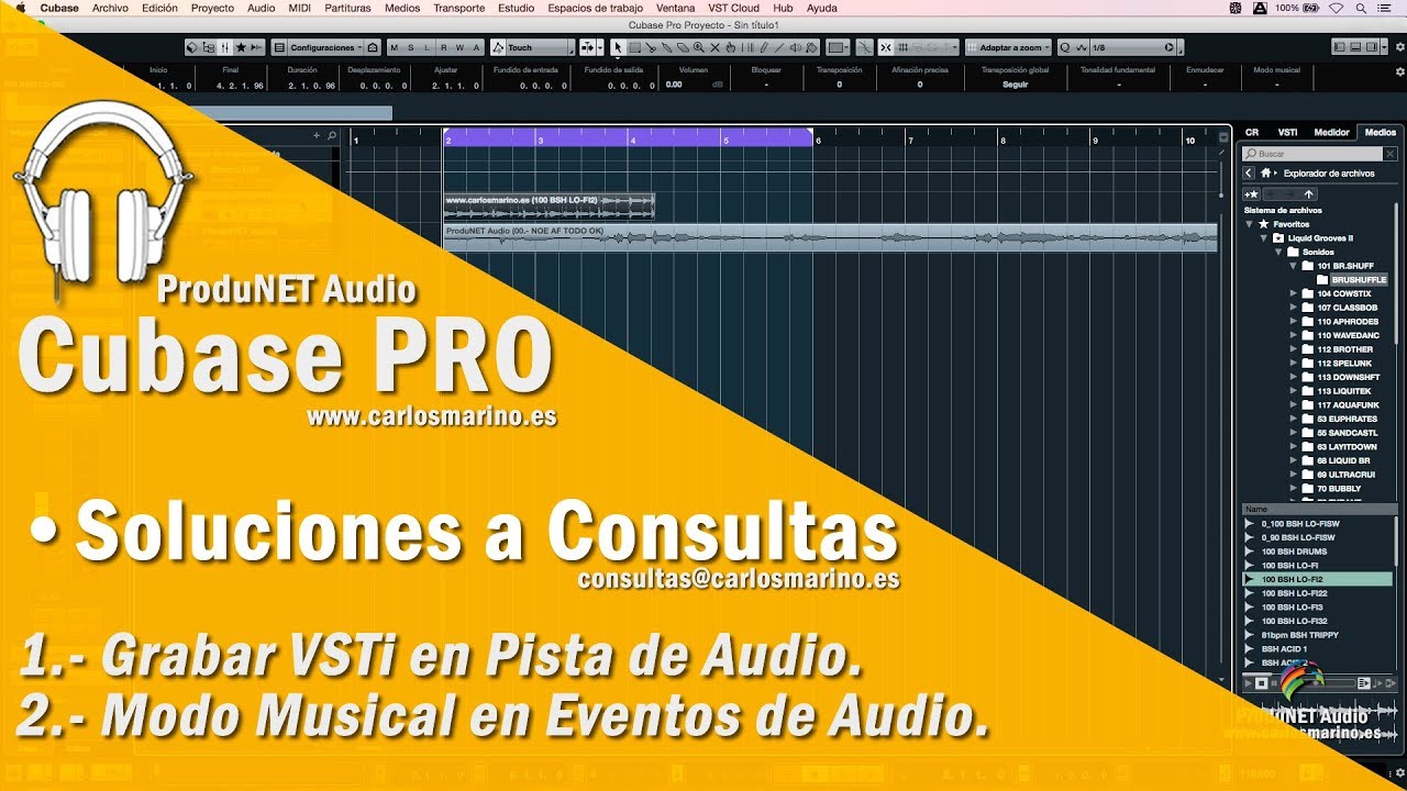 Cubase PRO - Grabar VSTi en Pista de Audio y Tempo de Eventos #CubasePRO #Tutoriales #Español