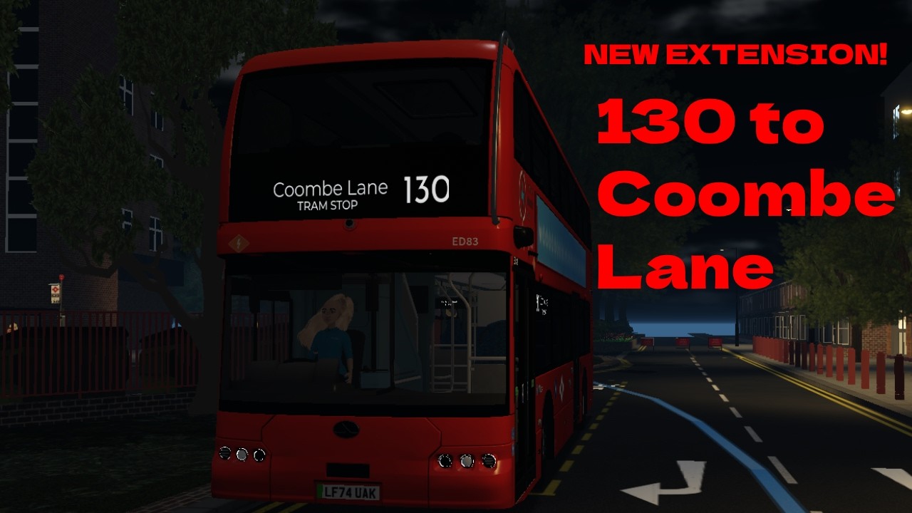 ROBLOX Croydon Bus Simulator | BYD BD11 | (NEW EXTENSION!)130 to Coombe Lane