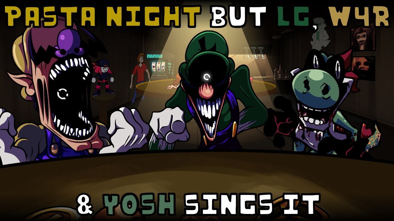 Pasta Night but LG, W4R & Y0SH sings it | FNF: Hypno's Lullaby cover