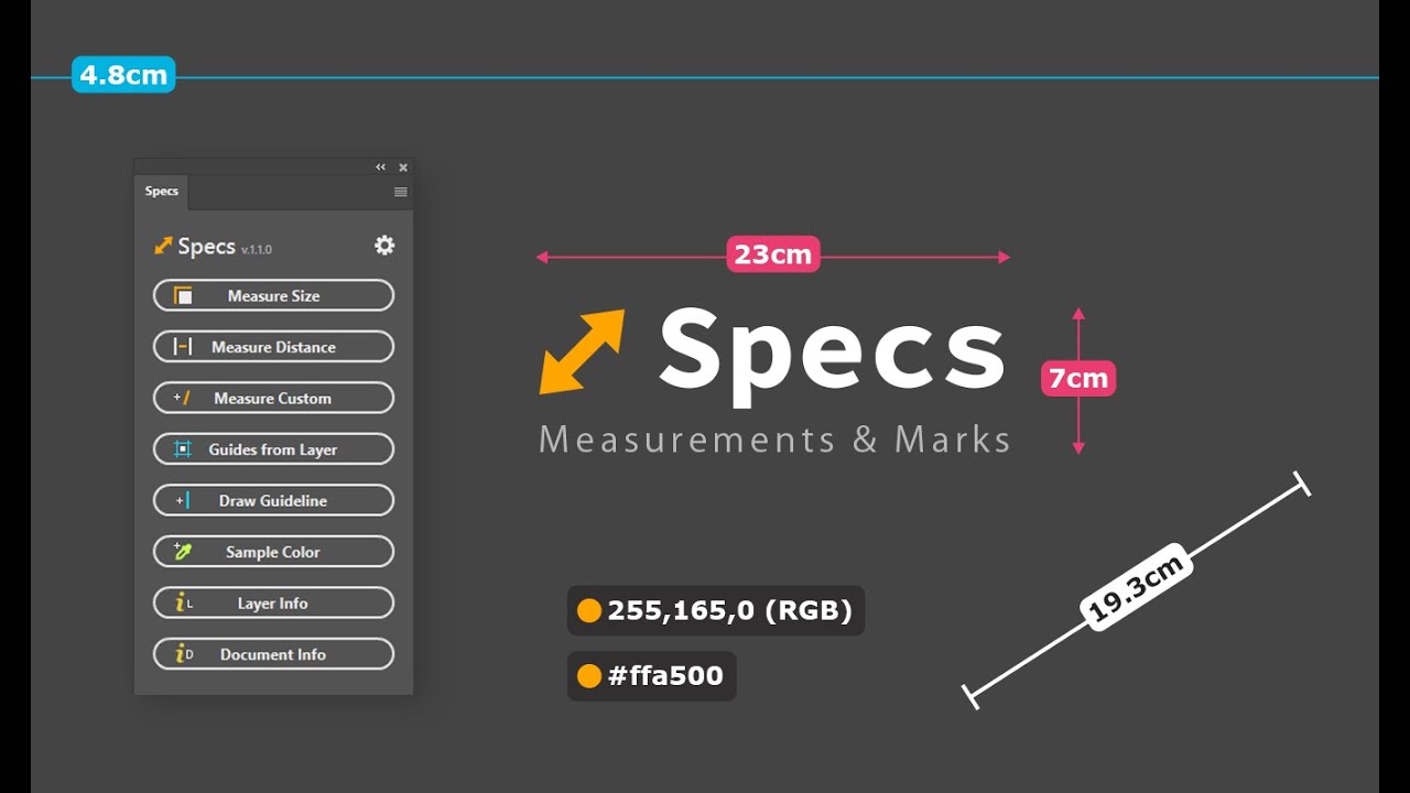 Create Measurements & Annotations in Adobe Photoshop with Specs