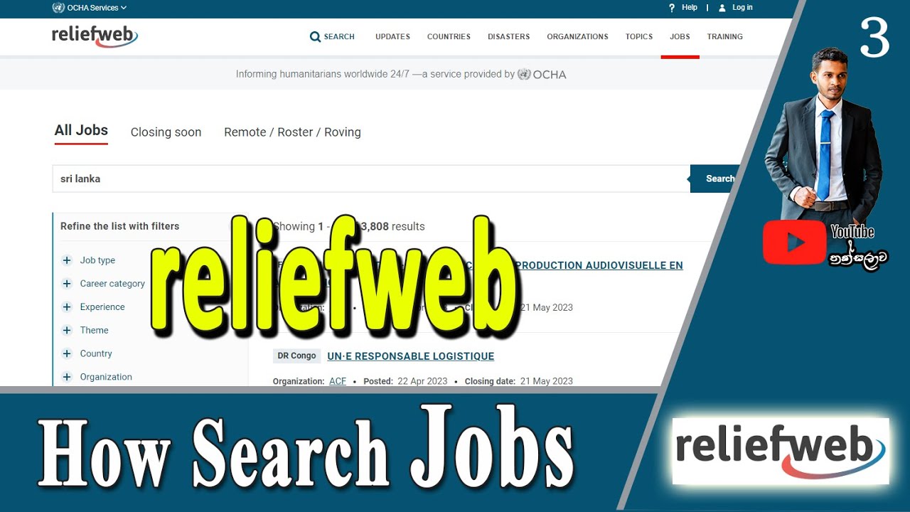 ReliefWeb / How Search Jobs /Sri Lanka/ EP 3