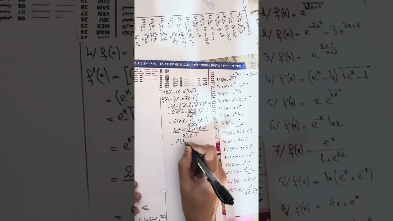 fonction exponentielle (derivee) 2bac