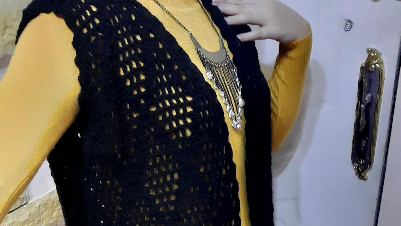 كارديجان كت كروشيه بغرزة سهلة للمبتداين الجزء الأول/ Easy crochet cardigan for beginners