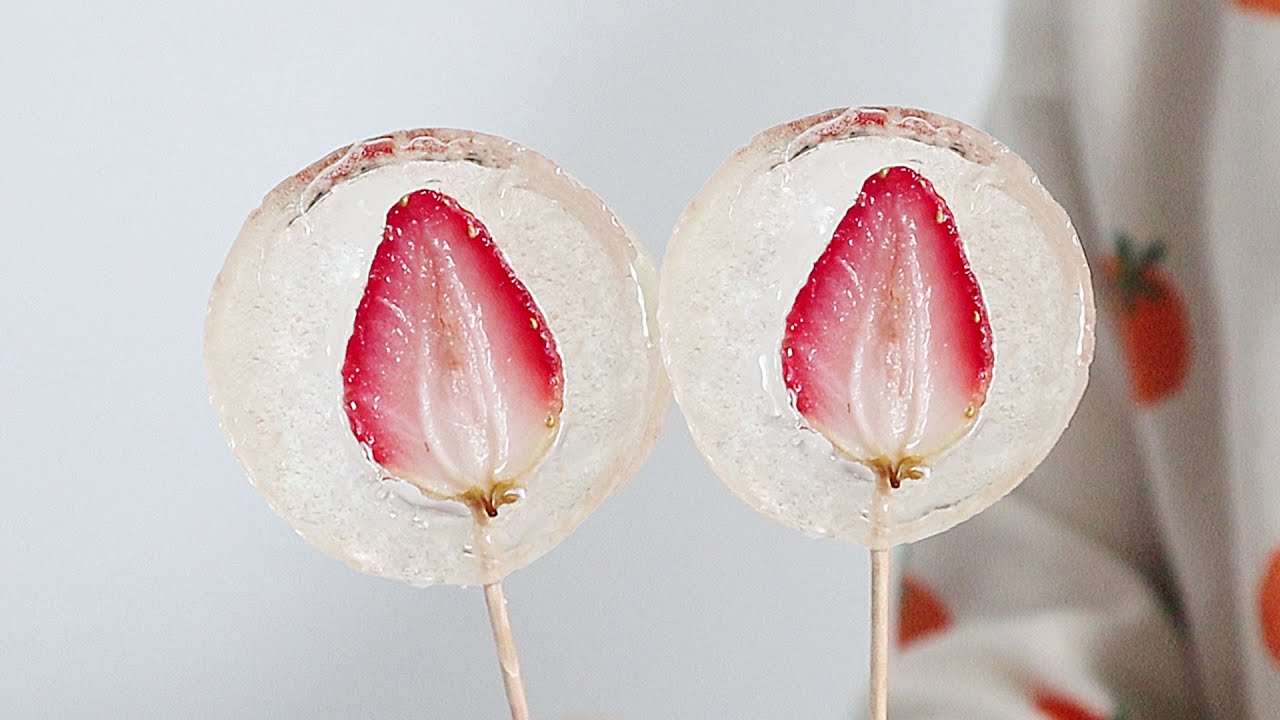 딸기 사탕 만들기 | 초간단 3가지 재료로 만든 수제사탕 | 종이컵계량