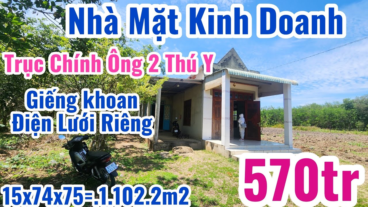 S 71.Bán Nhà Vườn Trục chính ông 2 thú y Nhà to đẹp (15x74x75)=.1.102.2m² giá 570tr bao sổ 