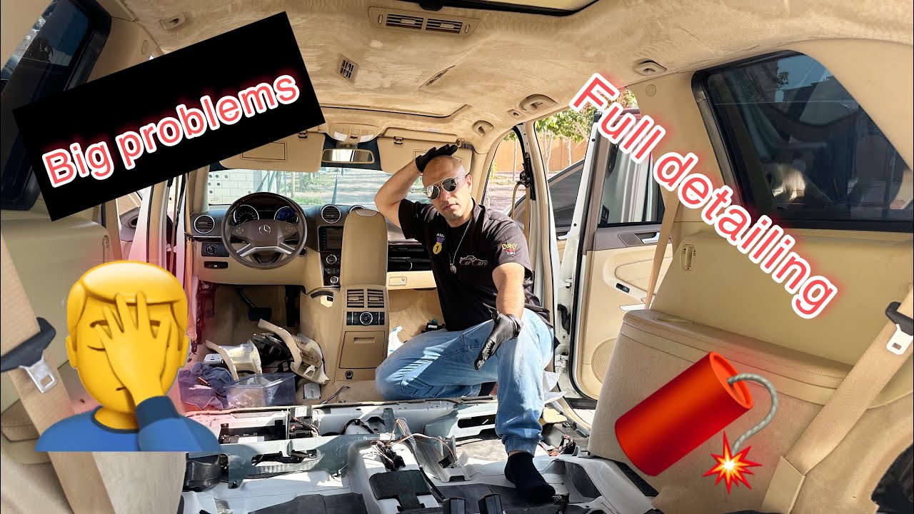 Interior detailing for Mercedes GL 500 How to remove all car cabin 👆 #clean #carcare