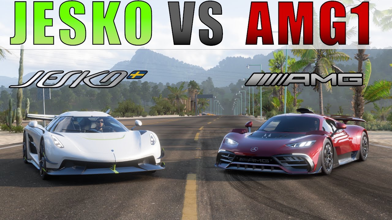 Forza Horizon 5 Drag racing: Koenigsegg Jesko vs Mercedes-AMG ONE