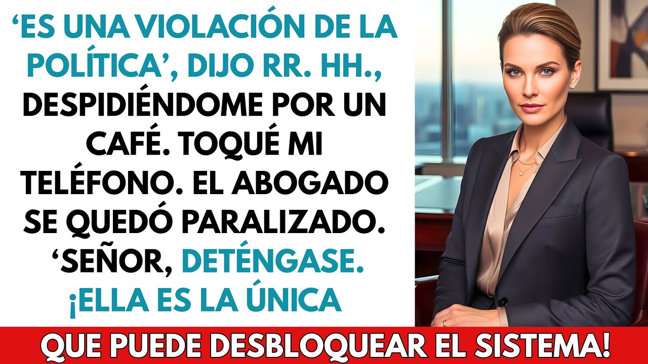 Me despidieron por un CAFÉ Toqué mi TELÉFONO el ABOGADO gritó ‘¡ALTO! ¡Solo ella puede DESBLOQUEARLO