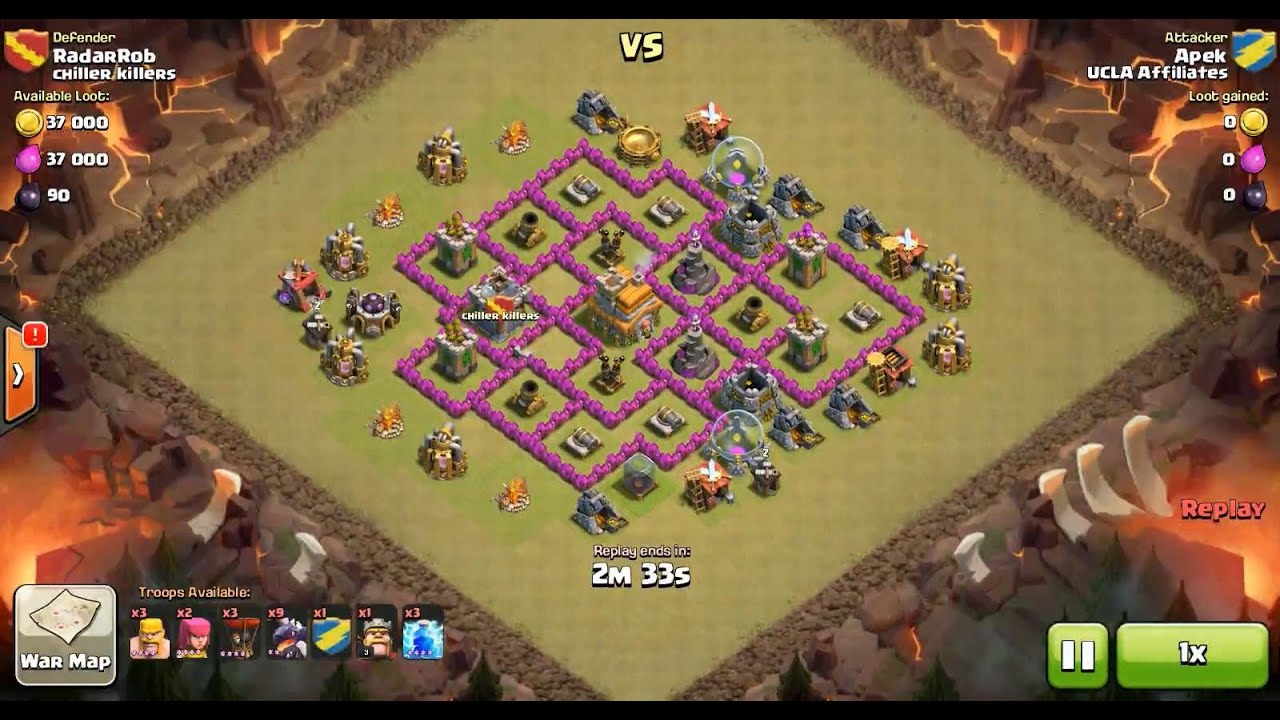 Clash of Clans TH7 vs TH7 Dragon & Balloon (Dragloon) Clan War 3 Star Attack