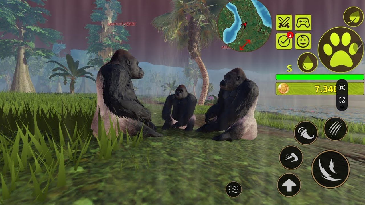 Playing as gorilla in jungle life