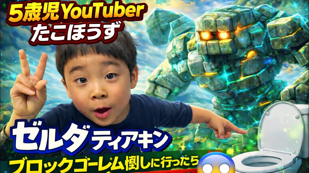 5歳児YouTuberたこぼうず　ゼルダの伝説ティアキン配信③ ブロックゴーレムに会えるか！？