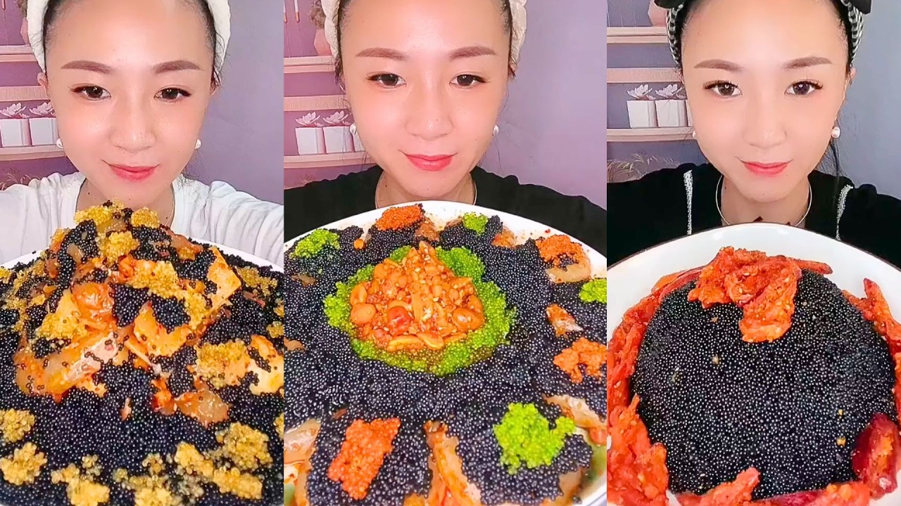 Black Fish Roe Platter with Kimchi and Chili Peanut Center